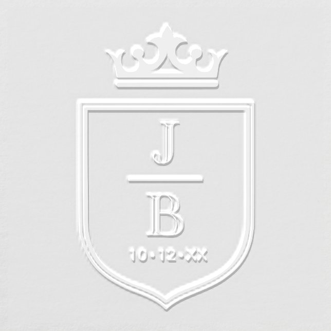 Crown Family Crest 2 Initial Wedding Monogram #2CA Embosser (Design)
