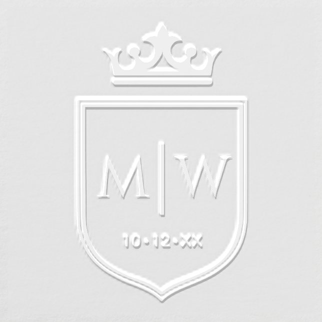 Crown Family Crest 2 Initial Wedding Monogram Embosser (Design)