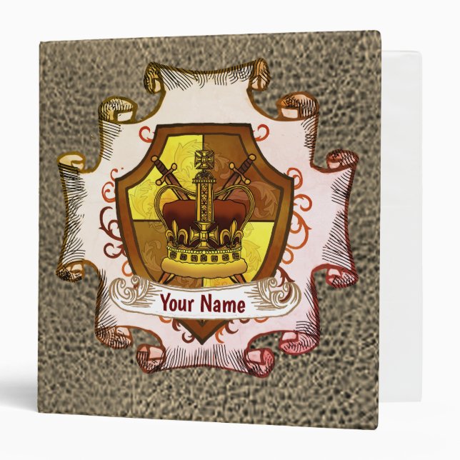 Crown Family Crest Surname  binder (Front/Inside)