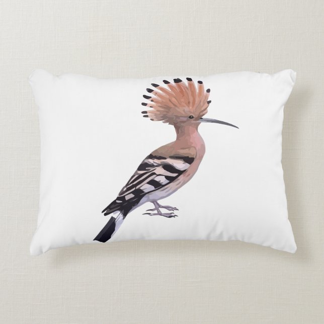 Crown Feather Hoopoe Pillow (Front)