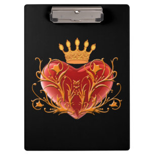 Crown Filigree Heart Clipboard