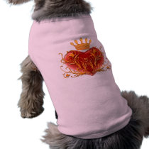 Crown Filigree Heart Dog Shirt