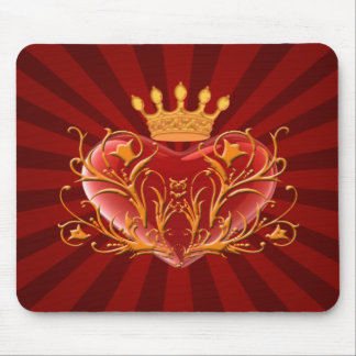 Crown Filigree Heart Mouse Pad