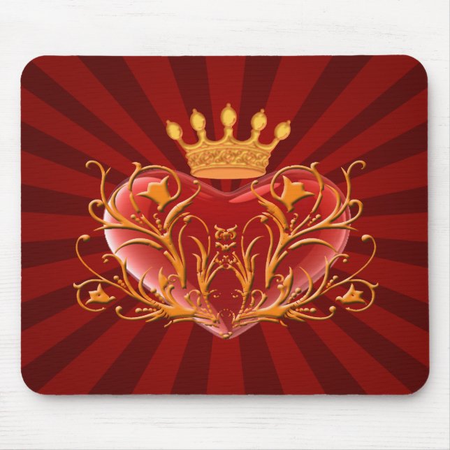 Crown Filigree Heart Mouse Pad (Front)