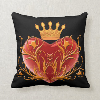 Crown Filigree Heart Reversible Pillow