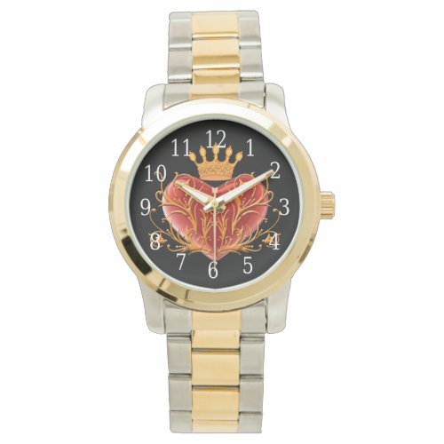 Crown Filigree Heart Watch