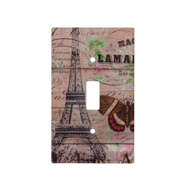 crown french bee butterfly Paris Eiffel Tower Light Switch Cover (Front)