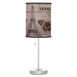 crown french bee butterfly Paris Eiffel Tower Table Lamp
