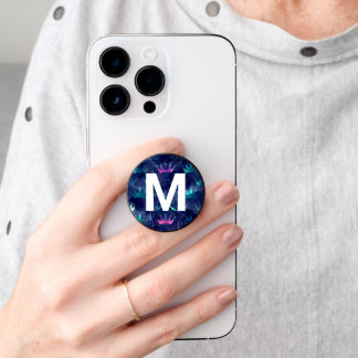 Crown Glitter Look and Monogram PopSocket