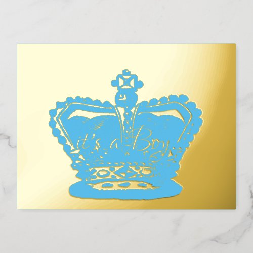 Crown  Gold Crown its a Boy Birth Announcement