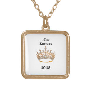 Crown gold plated necklace