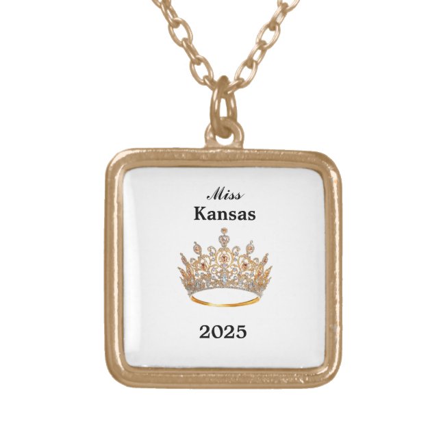 Crown  gold plated necklace (Front)