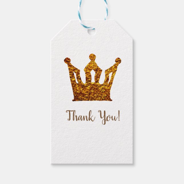 Crown, Golden Crown  Custom Gift Tags (Front)