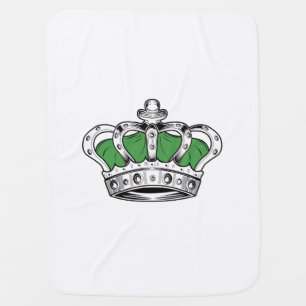 Crown - Green Baby Blanket