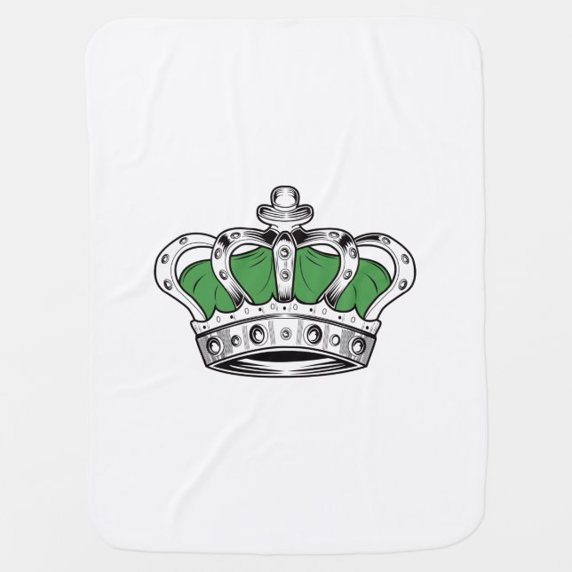 Crown - Green Baby Blanket (Front)