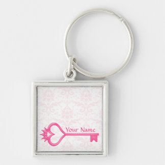 Crown Heart Key Keychain