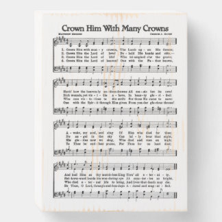 Crown Him W Many Crowns Wood Sign Vintage Verses