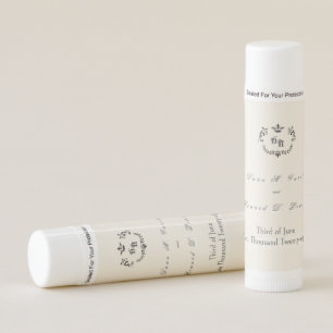Crown Initial Wedding Favour Lip Balm