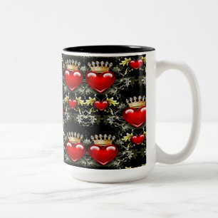 Crown Jewel Hearts Pattern Coffee Mug
