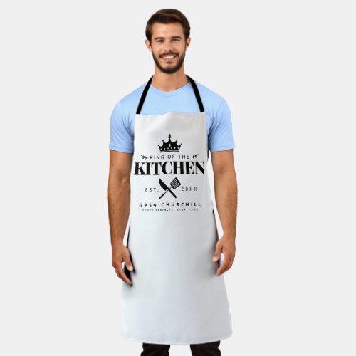 Crown King of The Kitchen Foodie Dad Personalized Apron