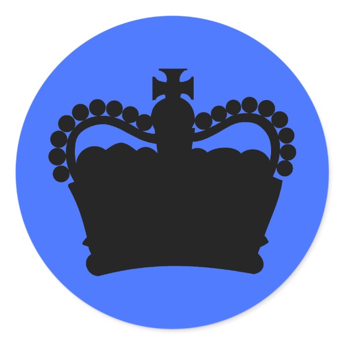 Crown   King Queen Royalty Royal Family Round Sticker