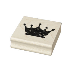 Crown King Queen Rubber Stamp