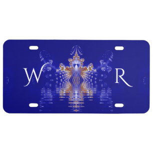 Crown Lake Blue Crystal Fractal License Plate