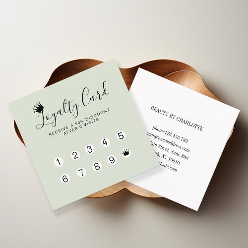 Crown Loyalty 10 Nails Lashes Business Card 