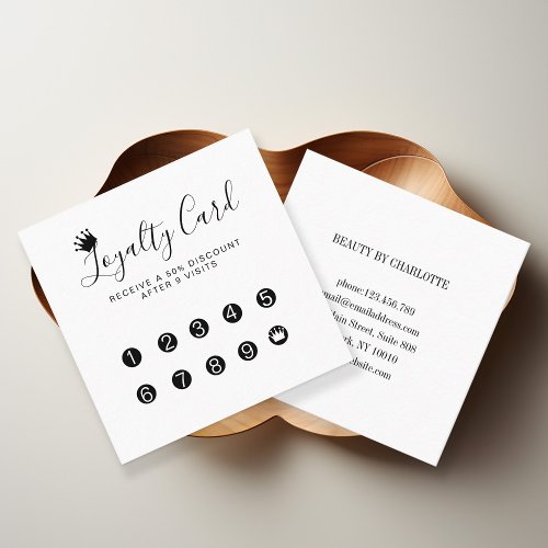 Crown Loyalty 10 Nails Lashes Business Card 