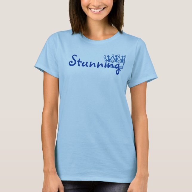 Crown ltblue, Stunning T-Shirt (Front)