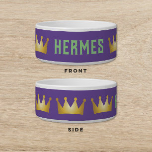 Crown Mardi Gras Dog Cat Pet Bowl