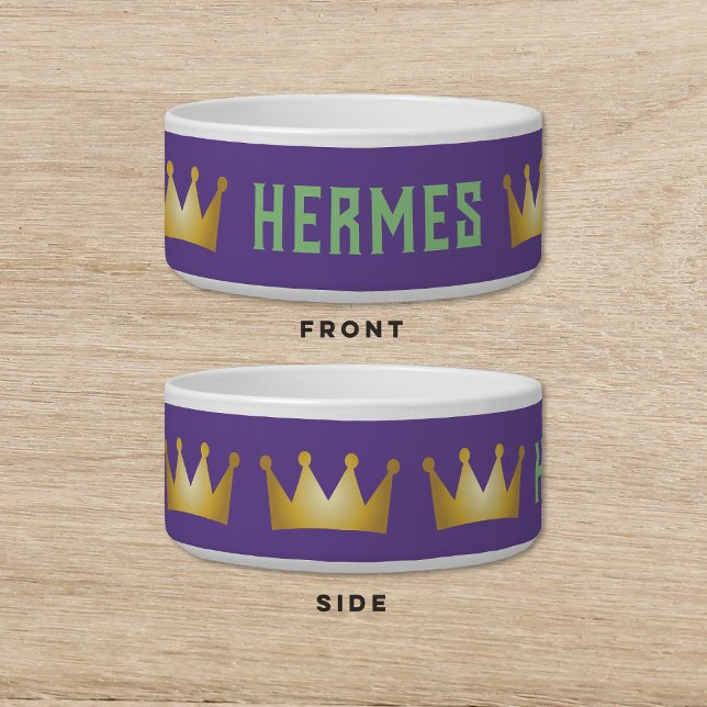 Crown Mardi Gras Dog Cat Pet Bowl (Creator Uploaded)