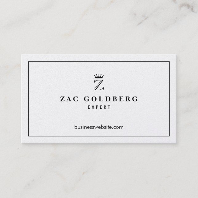 Crown Monogram Luxurious Business Card (Front)