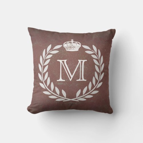 Crown Monogram Throw Pillow