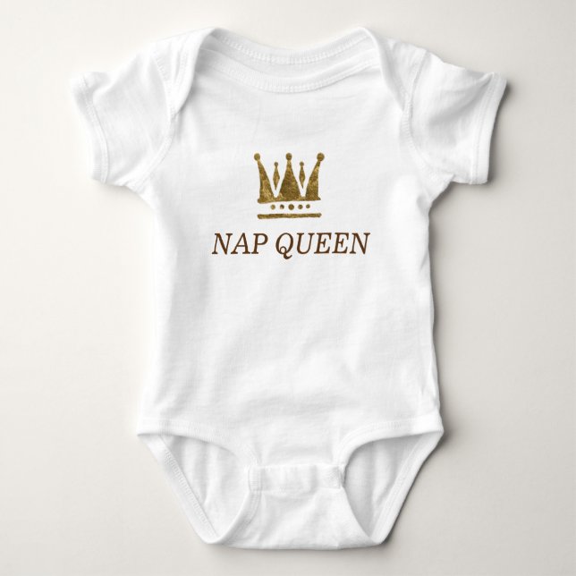 Crown Nap Queen  Baby Jersey Bodysuit (Front)