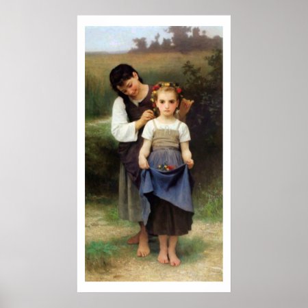 Crown Of Flowers, Bouguereau Poster