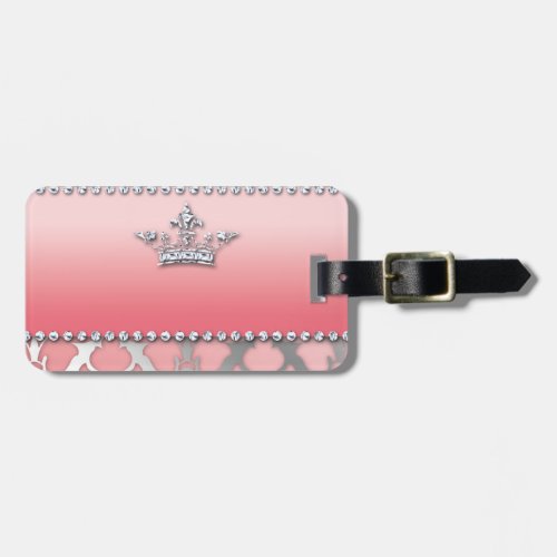 Crown of Glory Damask Diamond Gifts Luggage Tag