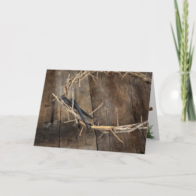 Crown Of Thorns And Nails Holiday Card (Front)