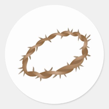 Crown Of Thorns Classic Round Sticker by Grandslam_Designs at Zazzle