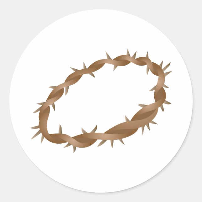 Crown of Thorns Classic Round Sticker (Front)