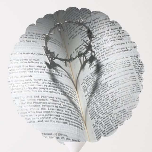 Crown of Thorns Heart and Bible Balloon (Back)