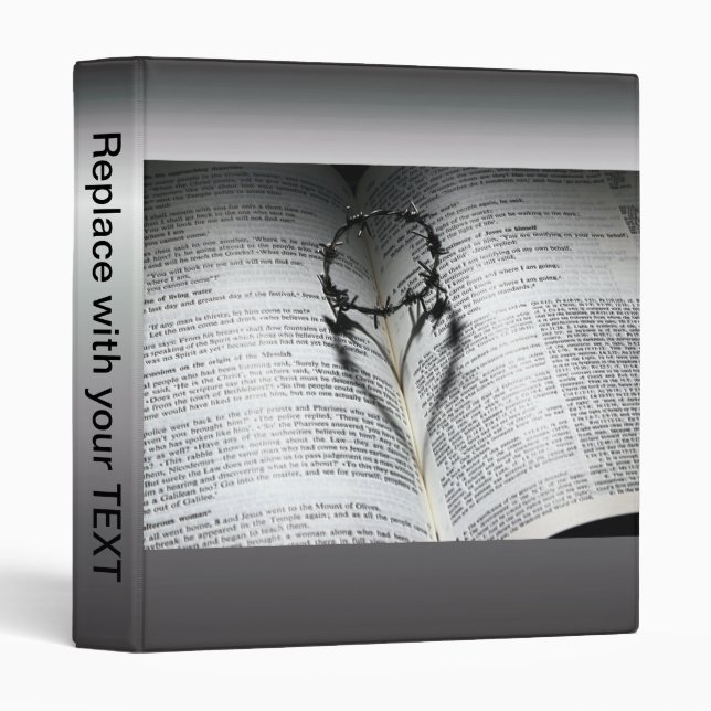 Crown of Thorns Heart and Bible Binder (Front/Spine)