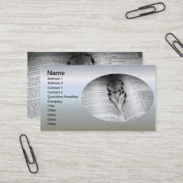 Crown of Thorns Heart and Bible Business Card