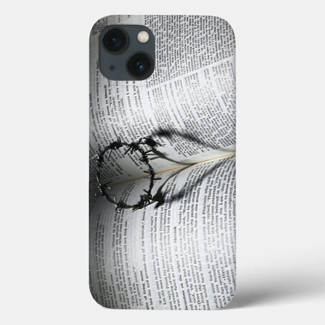 Crown of Thorns Heart and Bible Case-Mate iPhone Case (Back)
