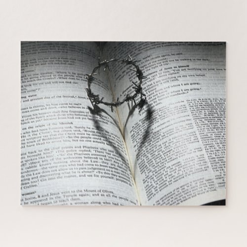 Crown of Thorns Heart and Bible Jigsaw Puzzle