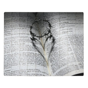 Crown of Thorns Heart and Bible Jigsaw Puzzle