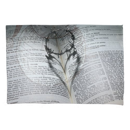 Crown of Thorns Heart and Bible Pillow Case