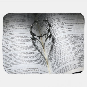 Crown of Thorns Heart and Bible Swaddle Blanket