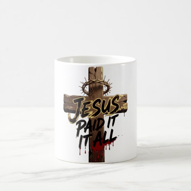 Crown of Thorns Jesus Shirt – Christian T-Shirt Coffee Mug (Center)