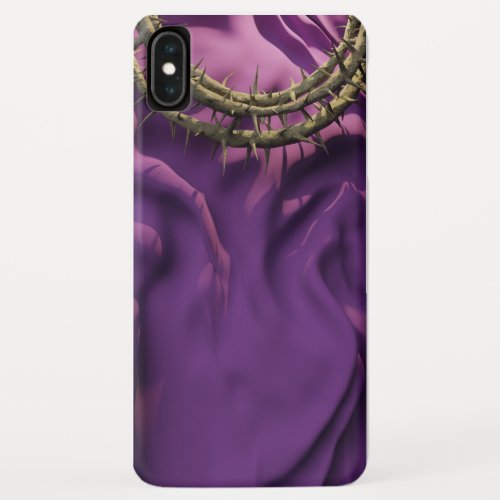 Crown of Thorns on Purple Cloth Design iPhone XS Max Case